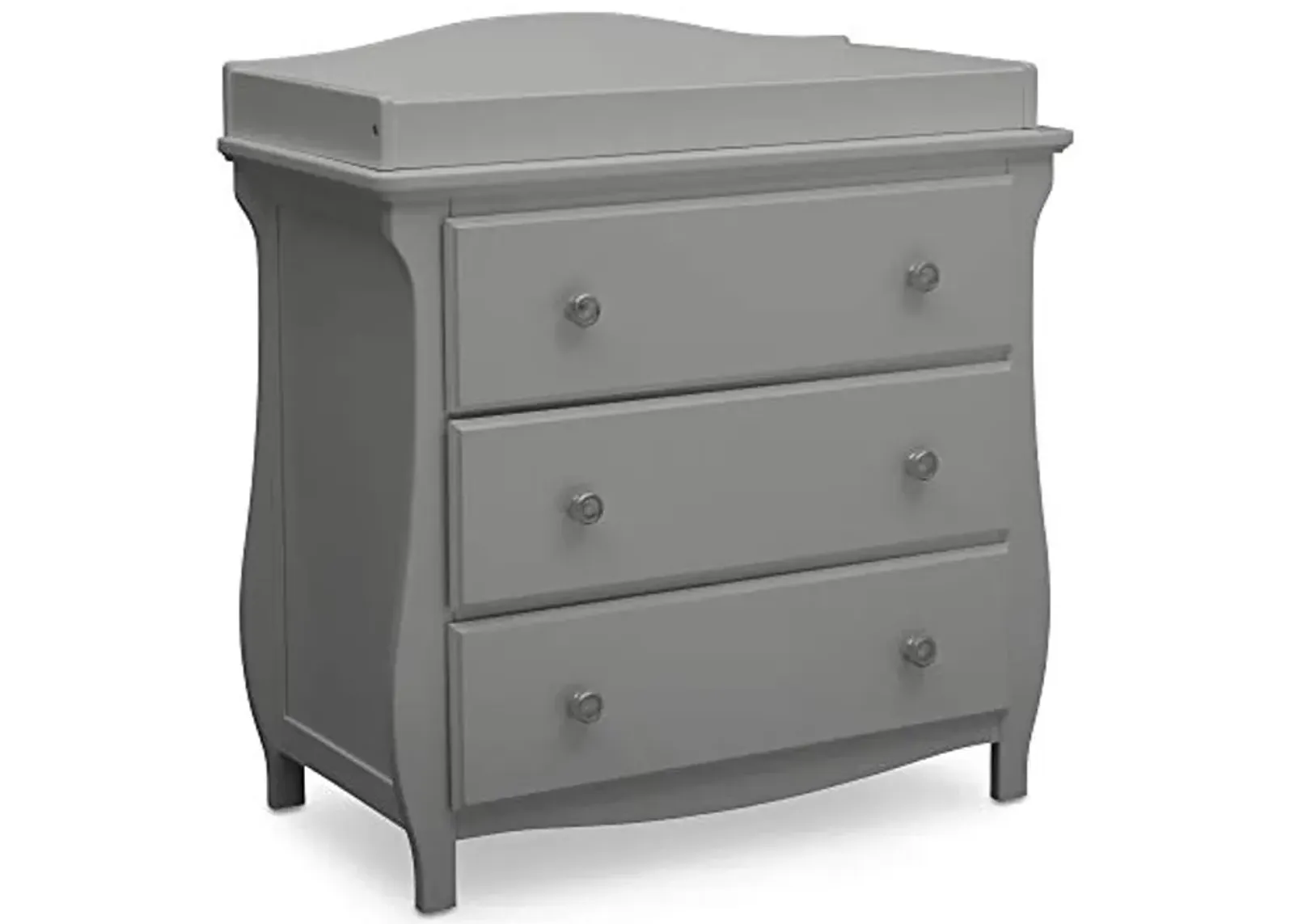 Delta Children Lancaster 3 Drawer Dresser with Changing Top, Greenguard Gold Certified, Grey