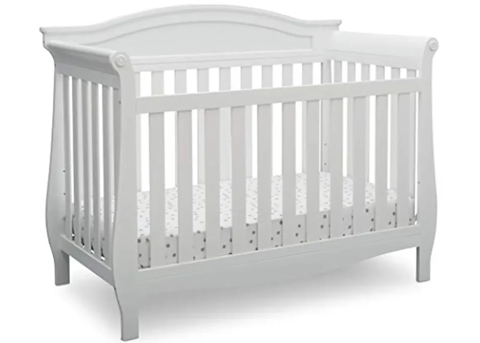 Delta Children Lancaster 4-in-1 Convertible Baby Crib, Bianca White