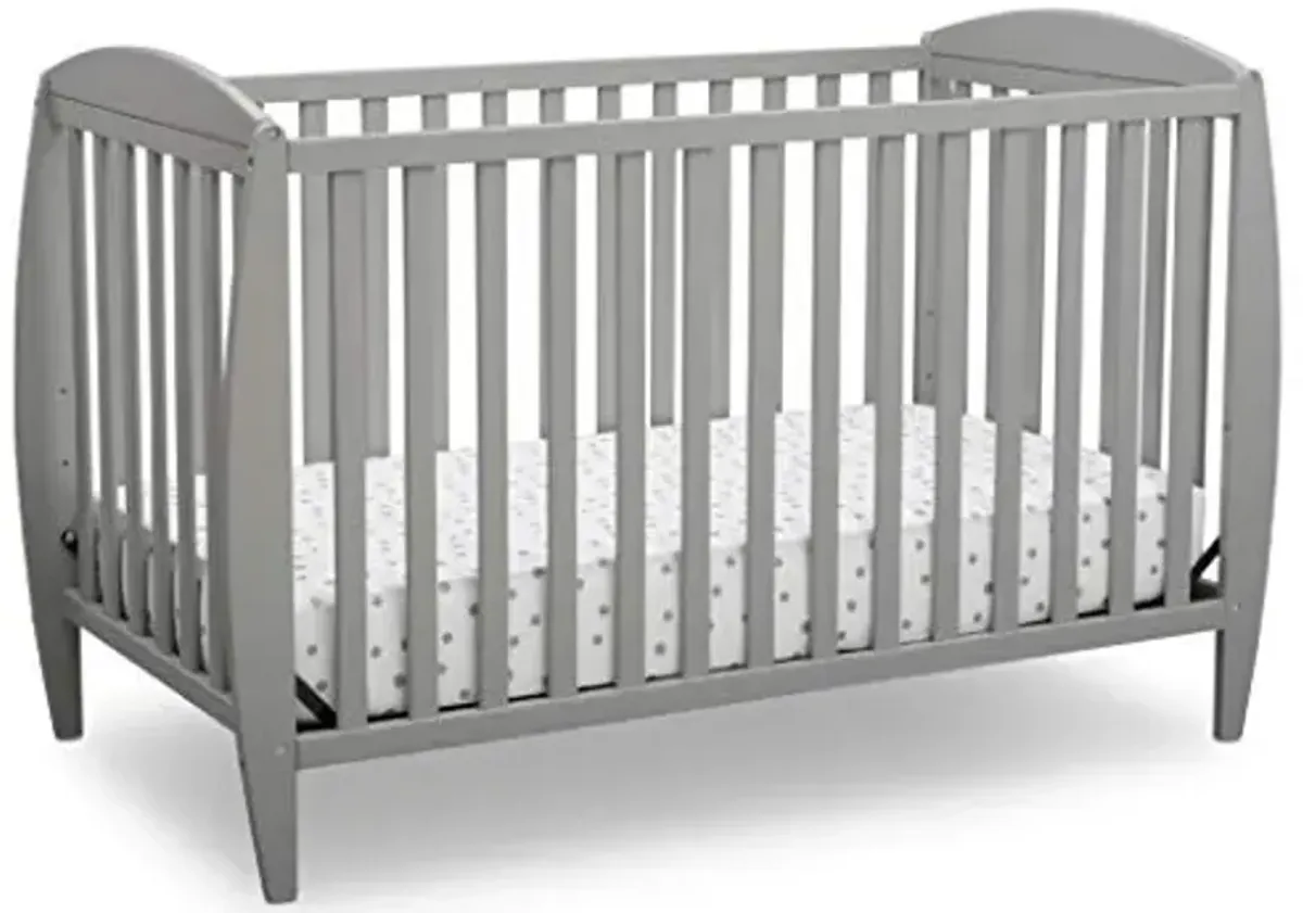 Delta Children Taylor 4-in-1 Convertible Baby Crib, Easy to Assemble, Sustainable New Zealand Wood, Grey