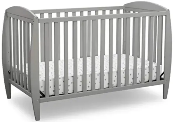 Delta Children Taylor 4-in-1 Convertible Baby Crib, Easy to Assemble, Sustainable New Zealand Wood, Grey