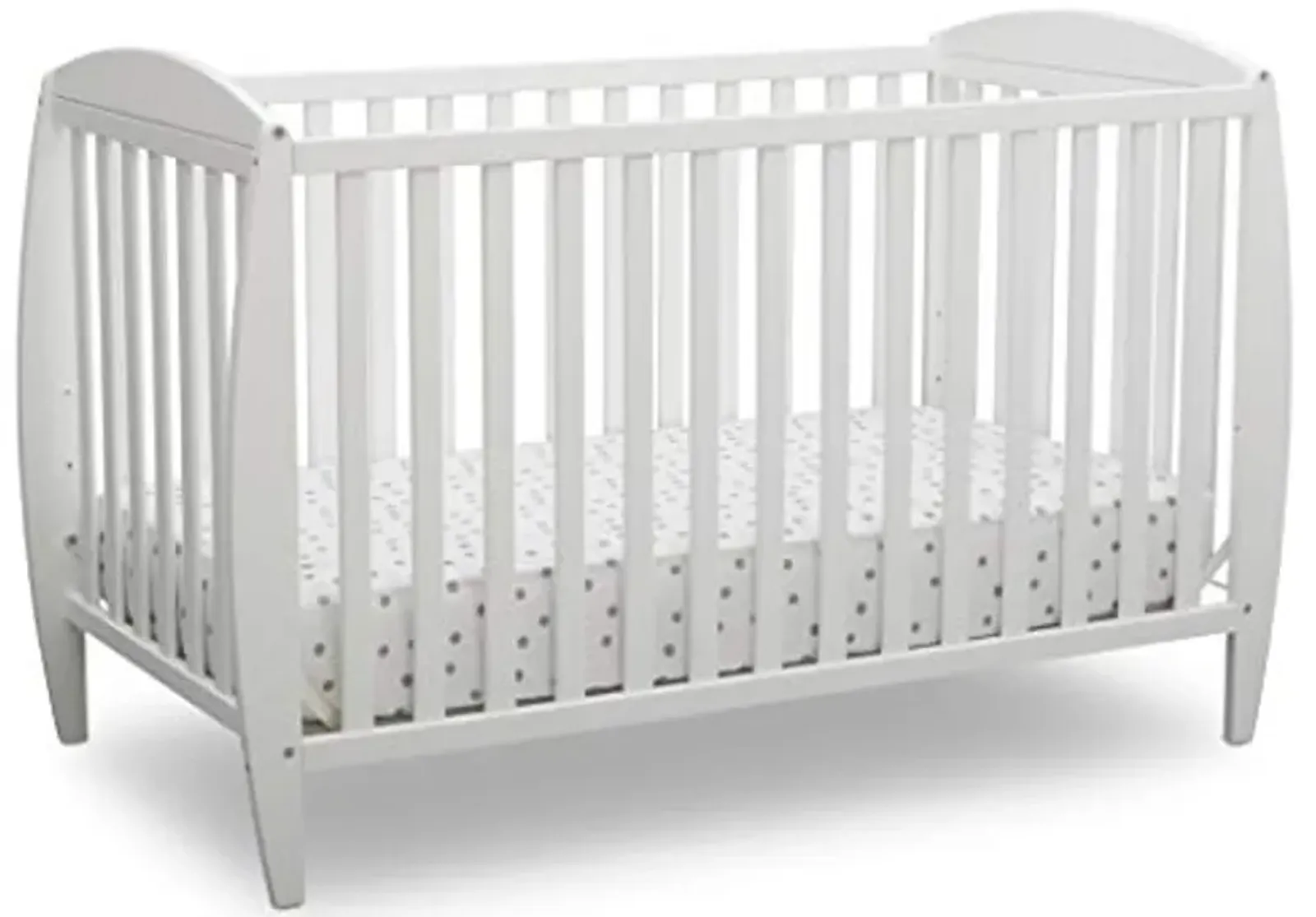 Delta Children Taylor 4-in-1 Convertible Baby Crib, Easy to Assemble, Sustainable New Zealand Wood, JPMA Certified, White