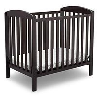 Delta Children Emery Mini Convertible Baby Crib with 2.75-inch Mattress, Dark Chocolate