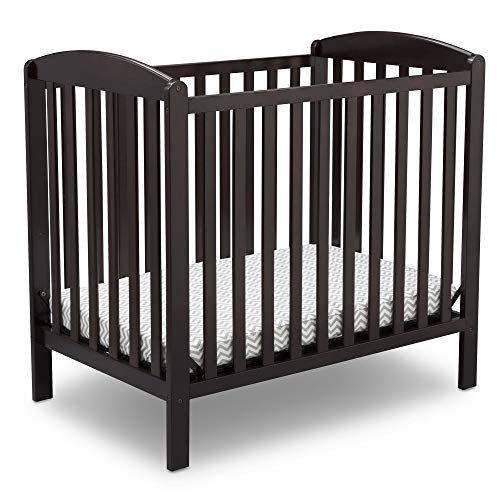Delta Children Emery Mini Convertible Baby Crib with 2.75-inch Mattress, Dark Chocolate