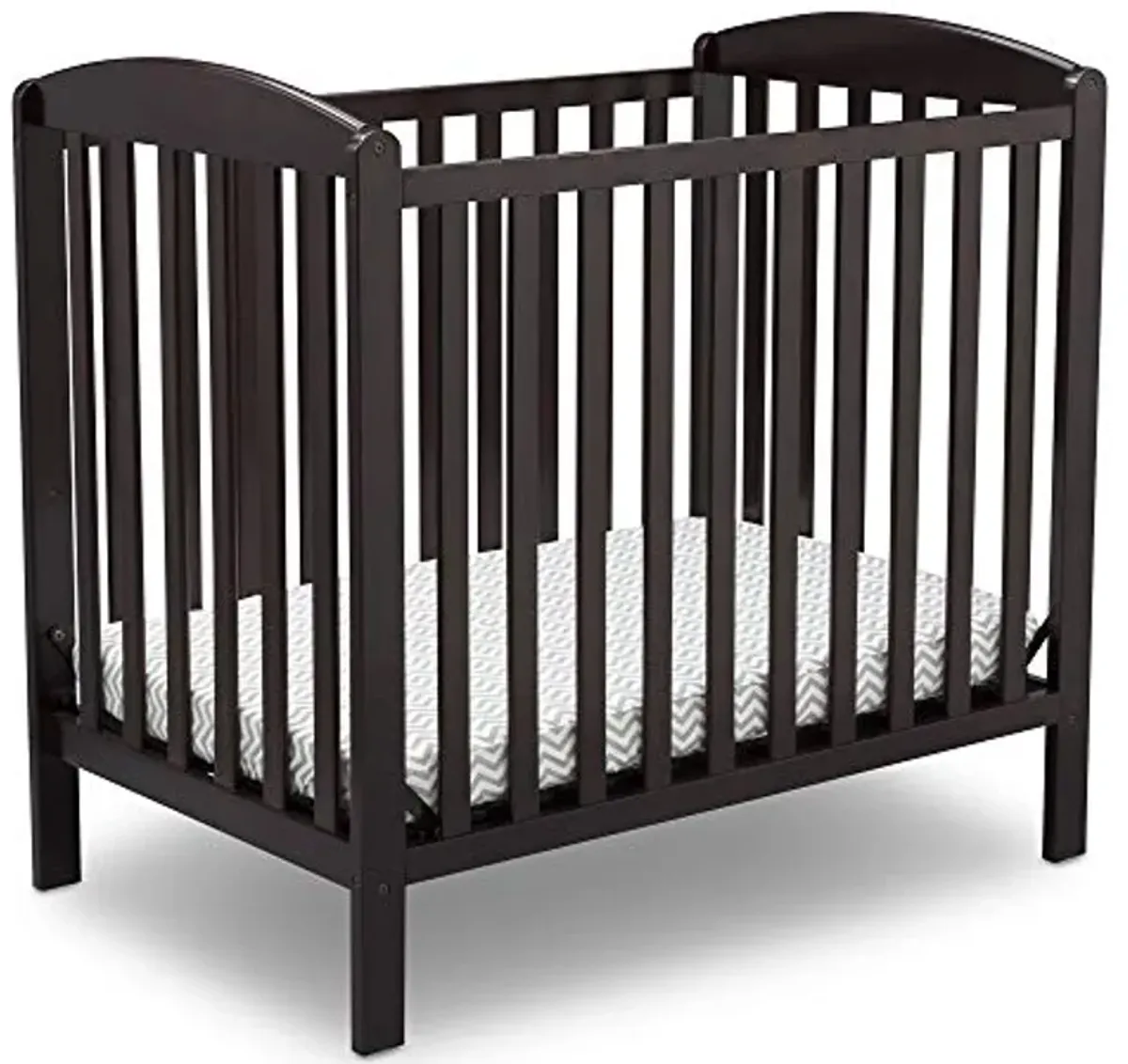 Delta Children Emery Mini Convertible Baby Crib with 2.75-inch Mattress, Dark Chocolate