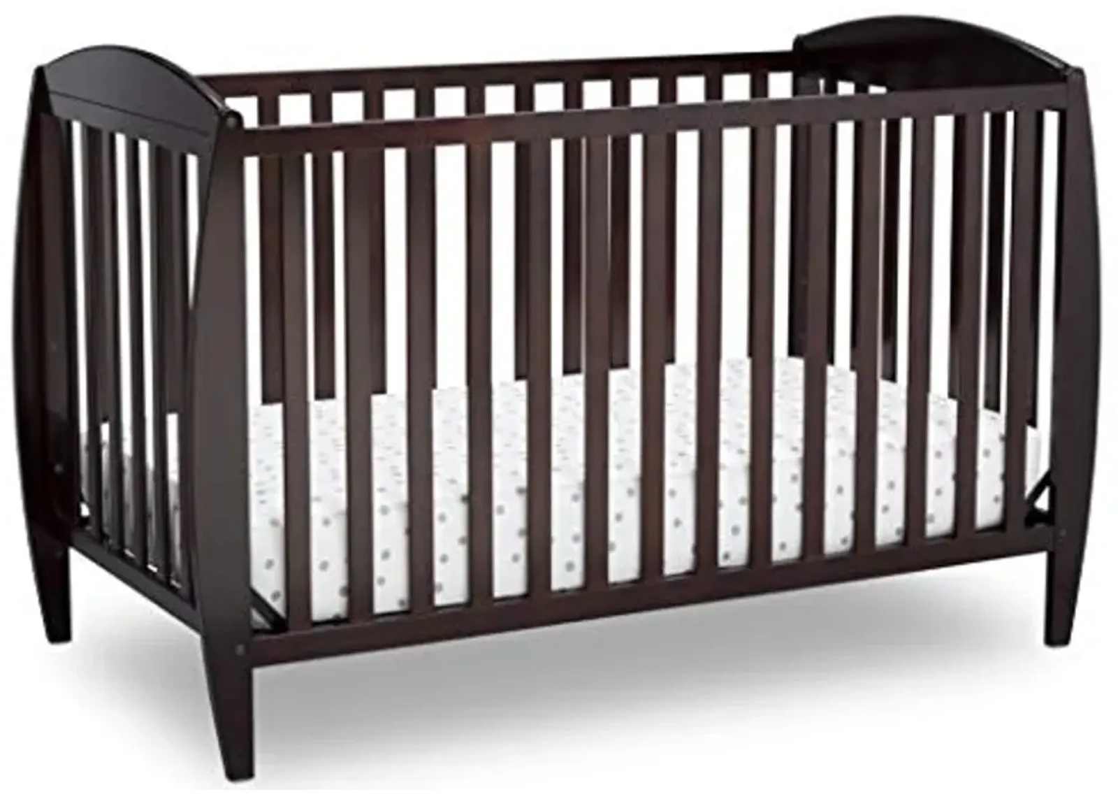 Delta Children Taylor 4-in-1 Convertible Baby Crib, Easy to Assemble, Sustainable New Zealand Wood, JPMA Certified, Dark Chocolate