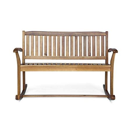 Christopher Knight Home Baxter Rocking Loveseat | Acacia Wood | Natural Finish, Stain
