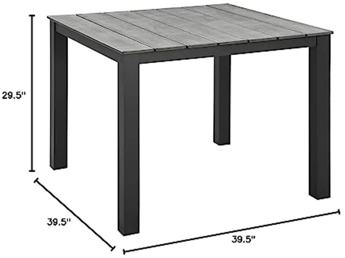 Modway Maine 40" Patio Dining Table with Brown Gray Finish EEI-1507-BRN-GRY