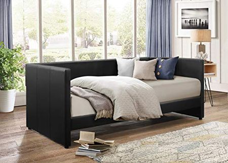 Homelegance Arin Synthetic Leather Upholstered Daybed, Twin, Black