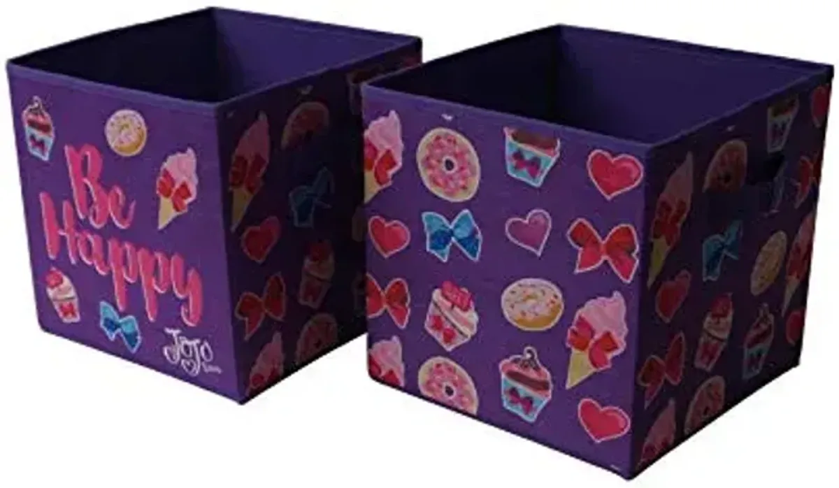 JoJo Siwa Set of 2 Durable Storage Cubes with Handles
