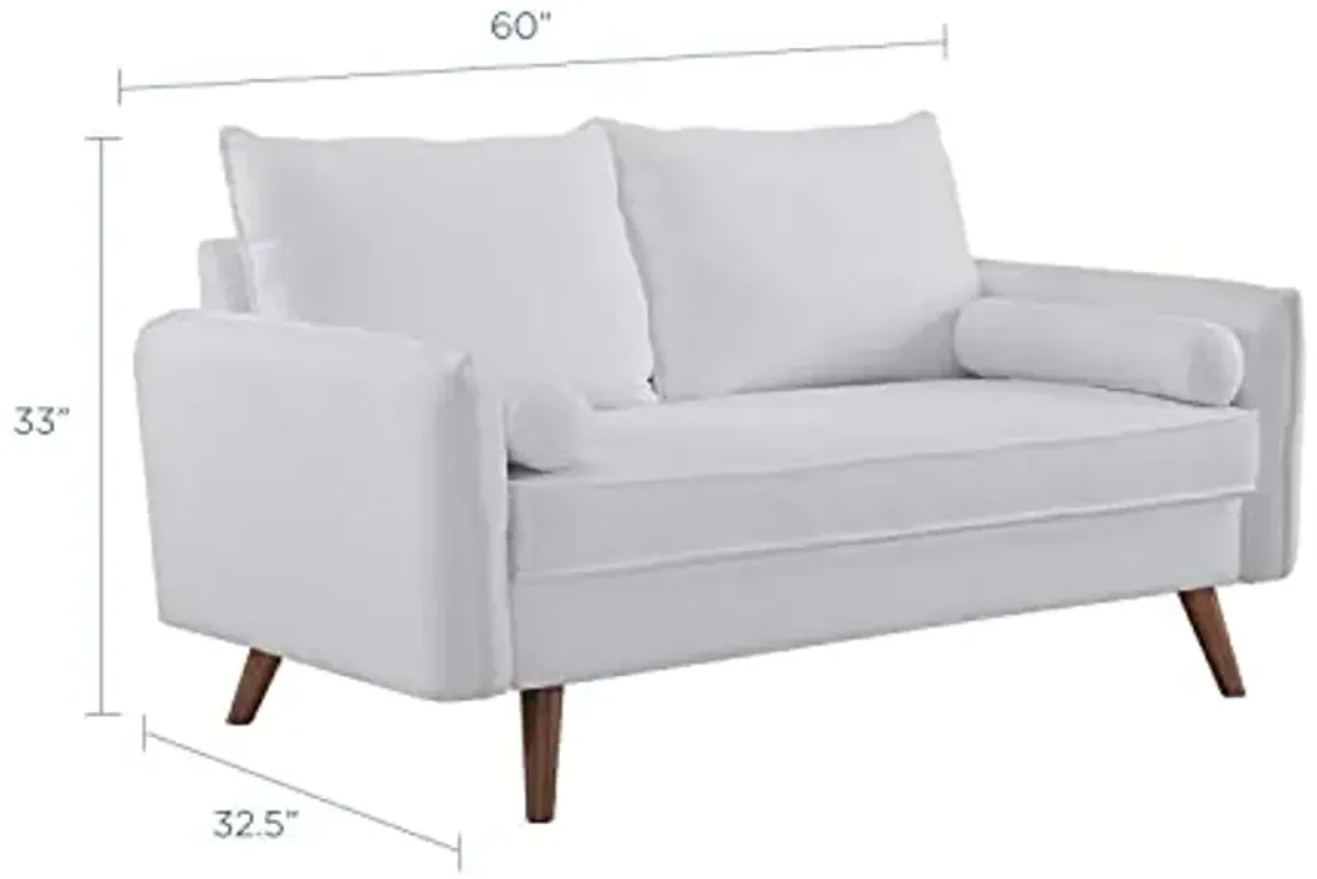 Modway Revive Contemporary Modern Fabric Upholstered Loveseat In White