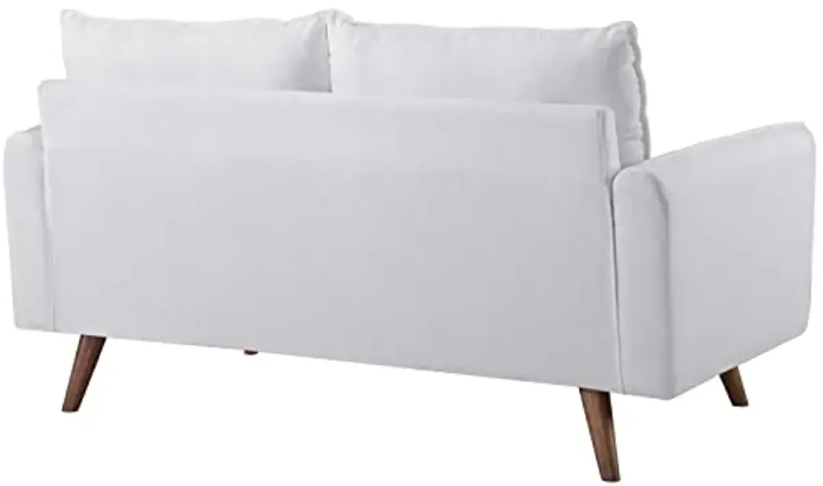 Modway Revive Contemporary Modern Fabric Upholstered Loveseat In White