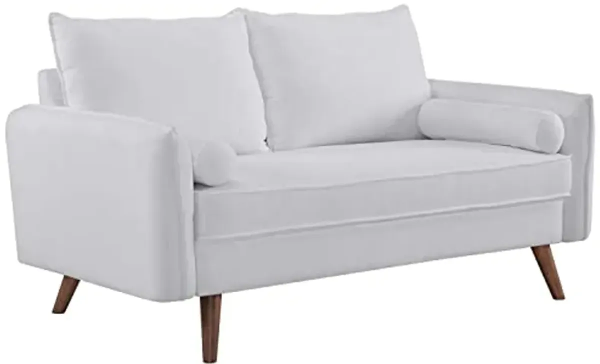 Modway Revive Contemporary Modern Fabric Upholstered Loveseat In White