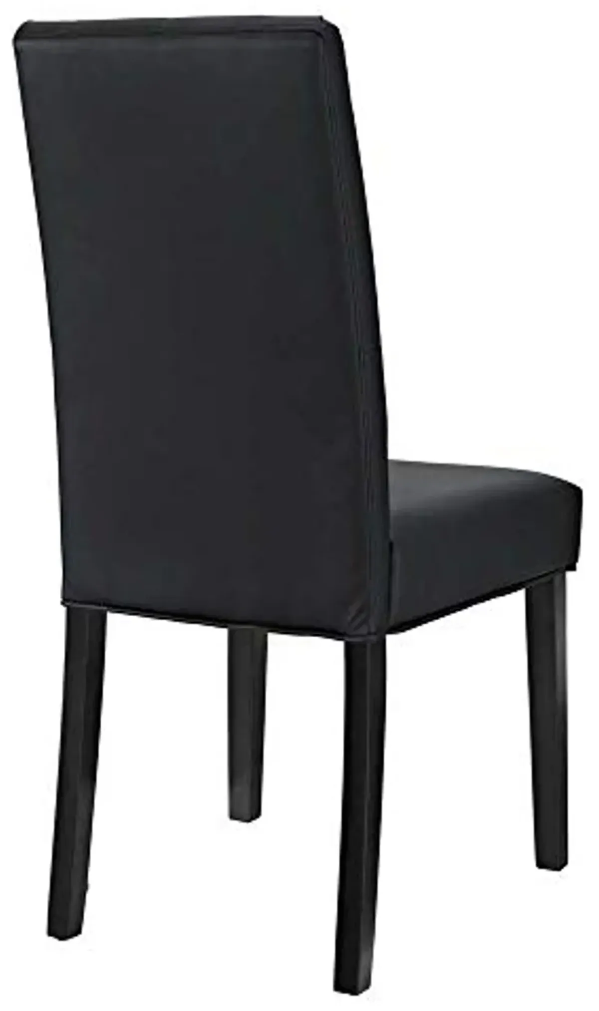 Modway Confer Modern Tufted Faux Leather Upholstered Parsons Two Dining Chairs in Black