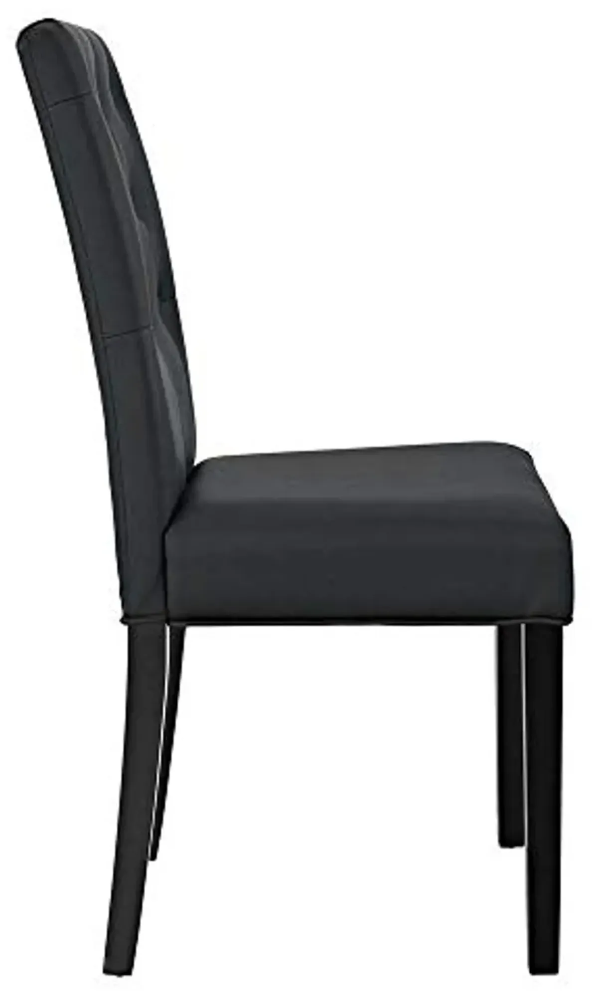 Modway Confer Modern Tufted Faux Leather Upholstered Parsons Two Dining Chairs in Black