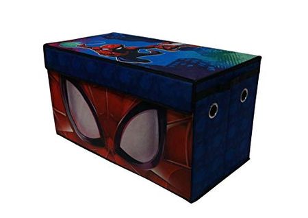 Idea Nuova Marvel Spiderman Collapsible Children’s Toy Storage Trunk, Durable with Lid