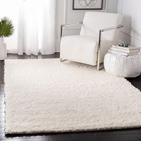 SAFAVIEH Madrid Shag Collection 8' x 10' Ivory MDG256A Solid Non-Shedding Living Room Bedroom Dining Room Entryway Plush 1.6-inch Thick Area Rug
