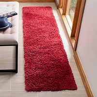 SAFAVIEH Madrid Shag Collection 2' x 8' Red MDG256Q Solid Non-Shedding Living Room Bedroom Dining Room Entryway Plush 1.6-inch Thick Runner Rug