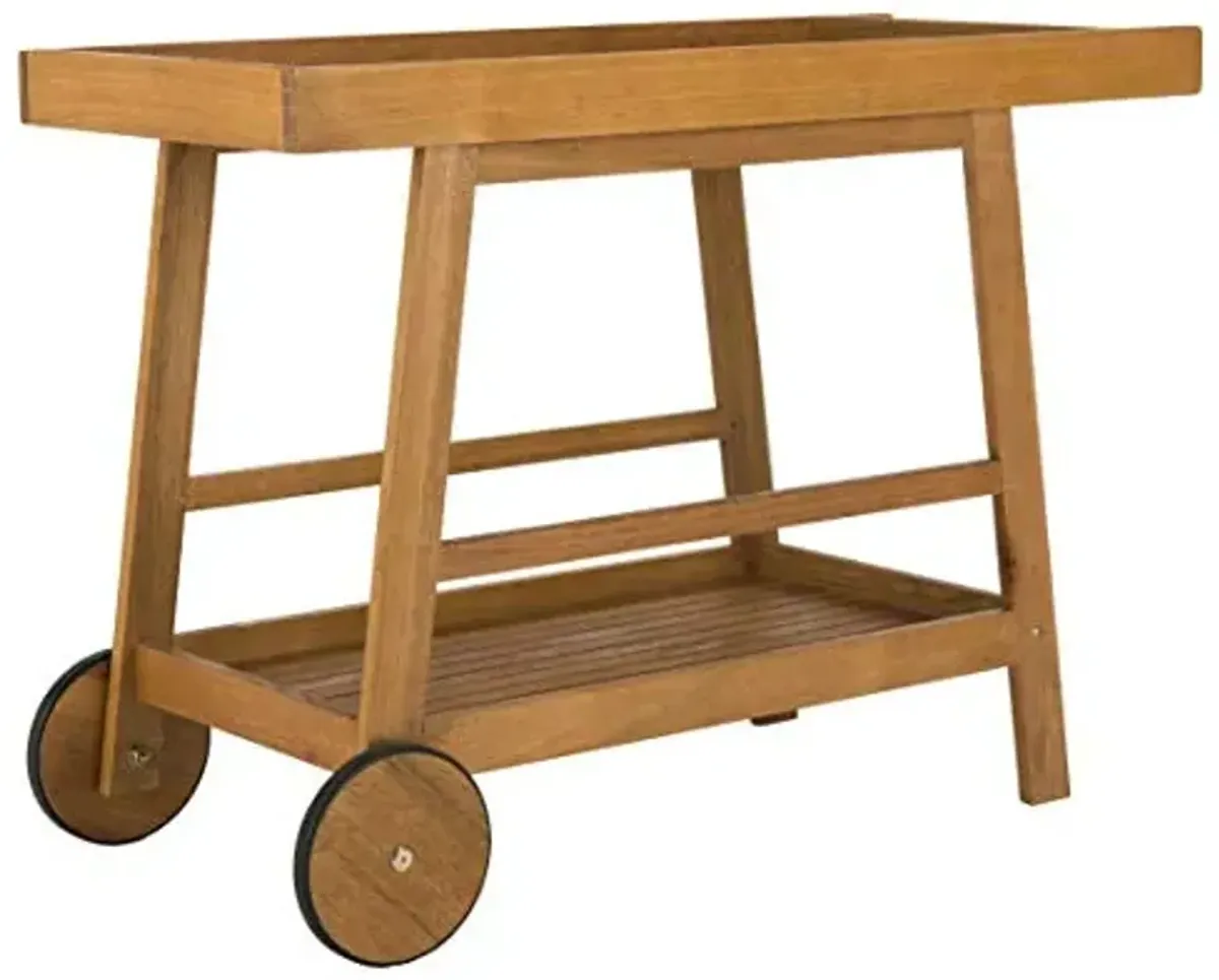 Safavieh PAT7032A Collection Renzo Teak Indoor/Outdoor Bar Cart