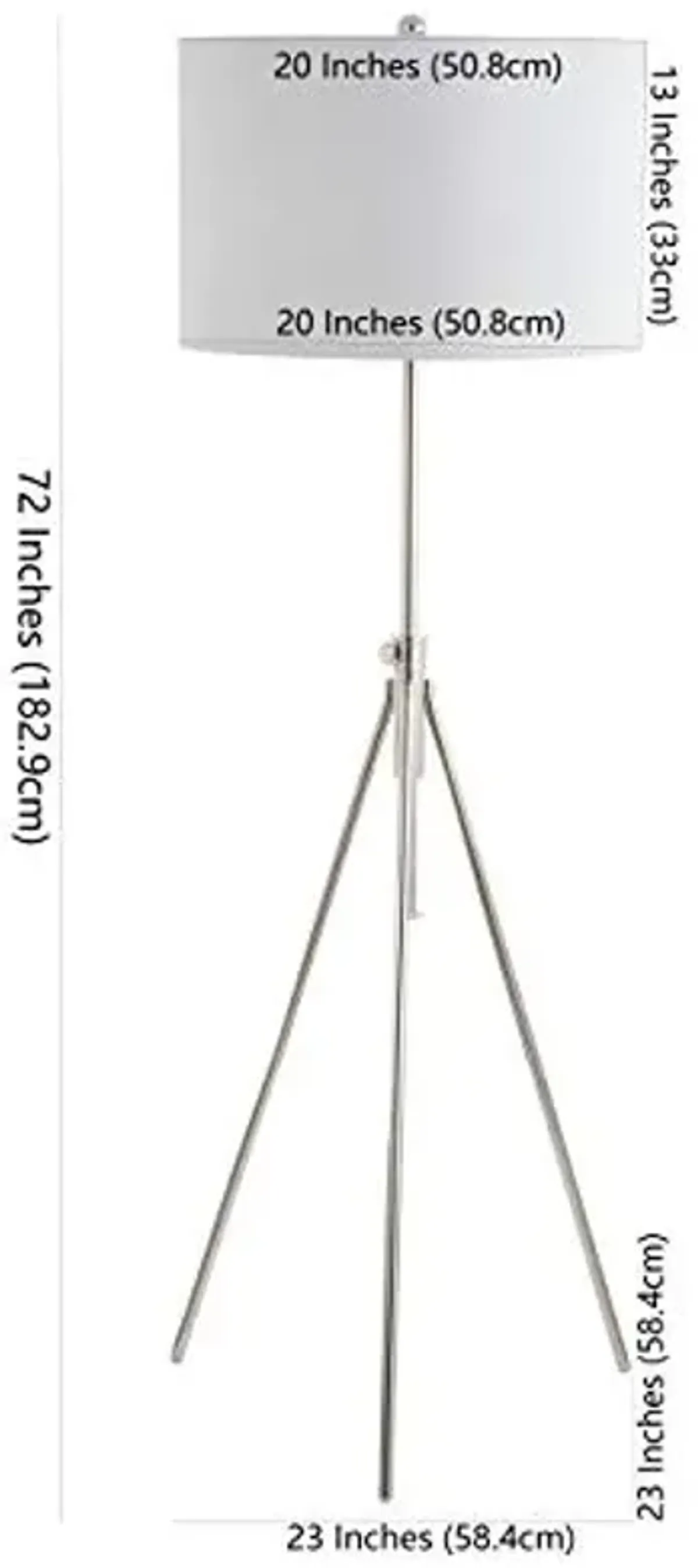 SAFAVIEH FLL4007B Lighting Collection Cipriana Nickel Floor Lamp, 0, Silver/White