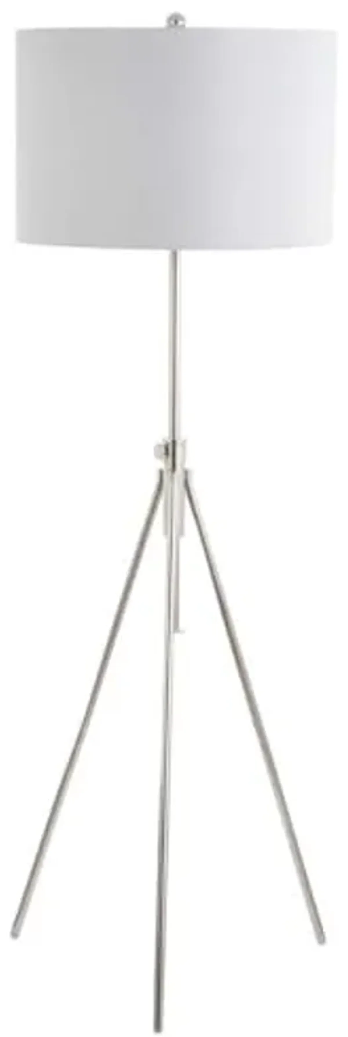 Safavieh FLL4007B Lighting Collection Cipriana Nickel Floor Lamp, 0, Silver/White