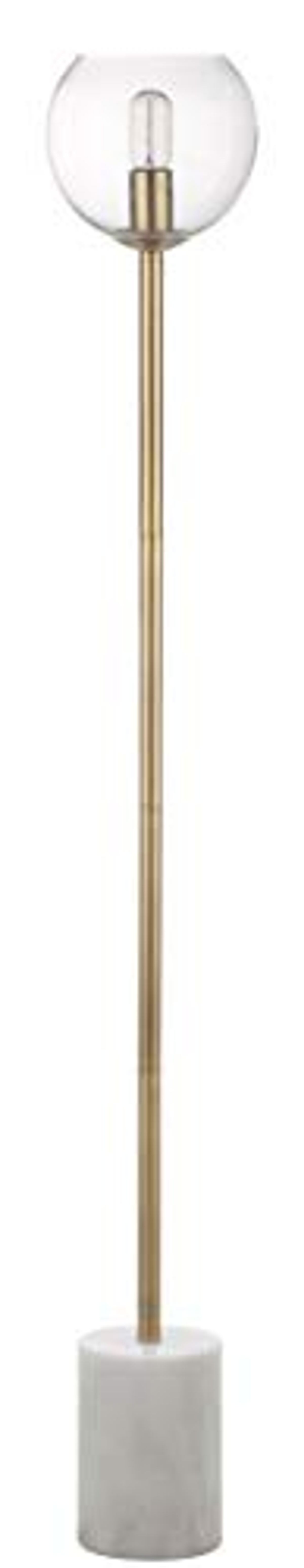 Safavieh FLL4002A Lighting Collection Bradley White and Brass Gold Floor Lamp