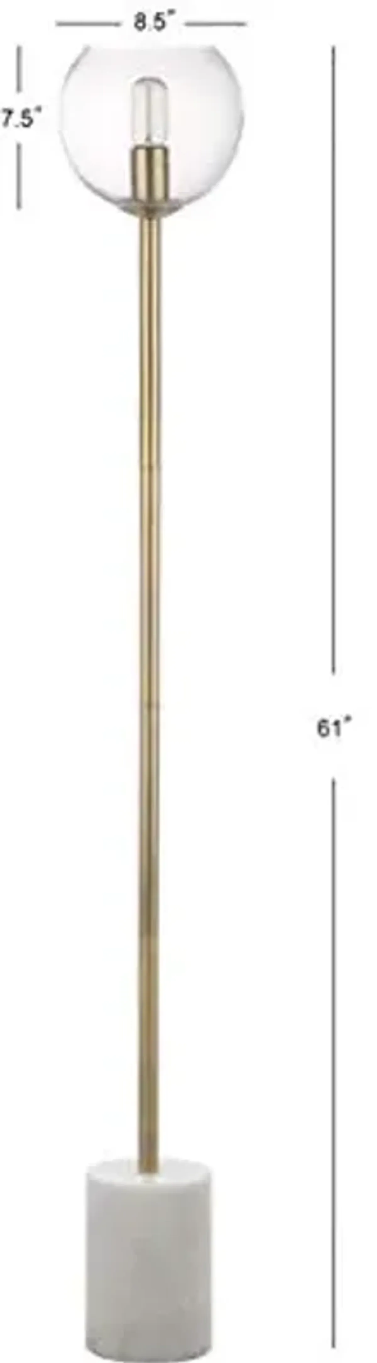 Safavieh Lighting Collection Bradley White and Brass Gold Floor Lamp