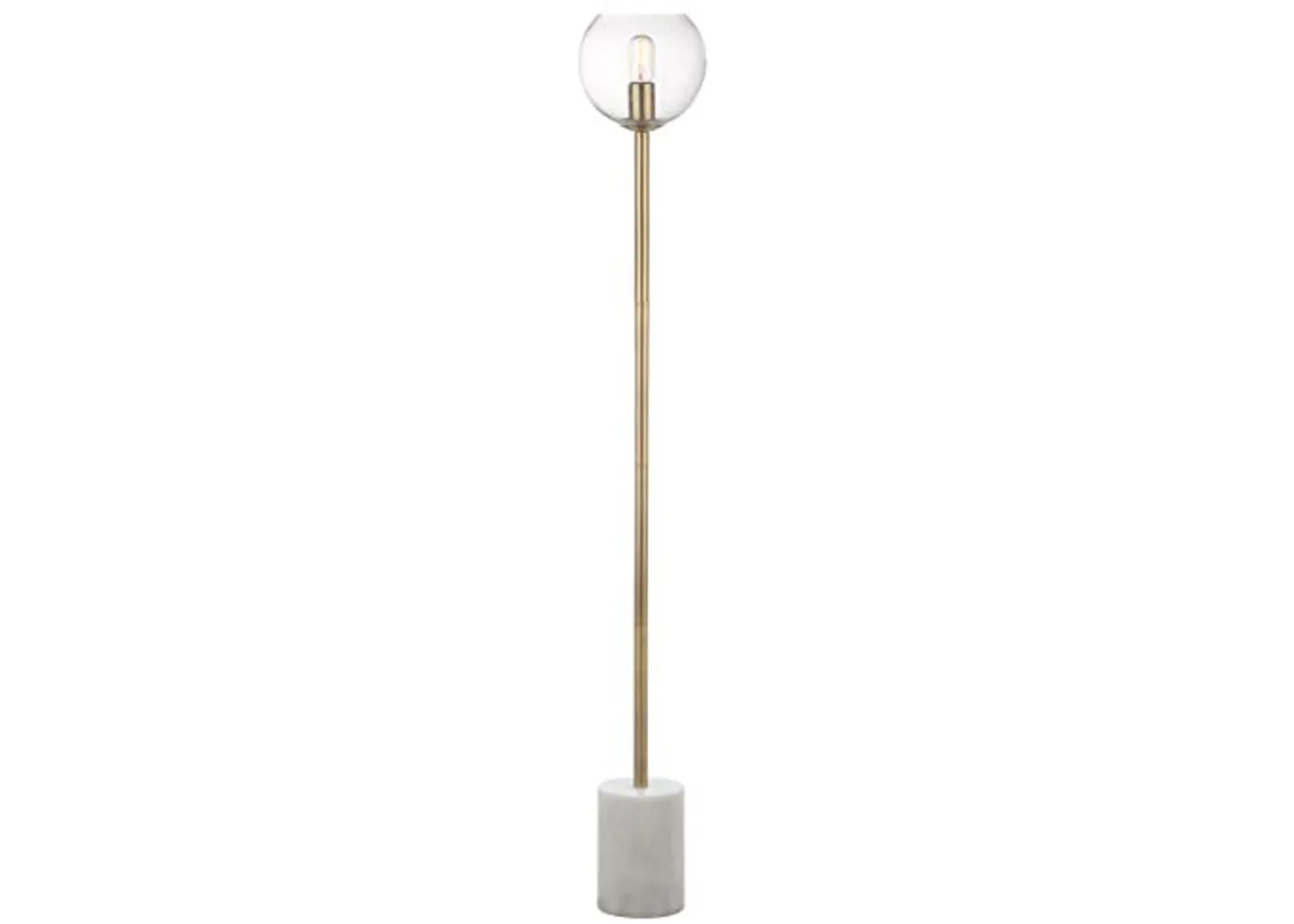 Safavieh FLL4002A Lighting Collection Bradley White and Brass Gold Floor Lamp