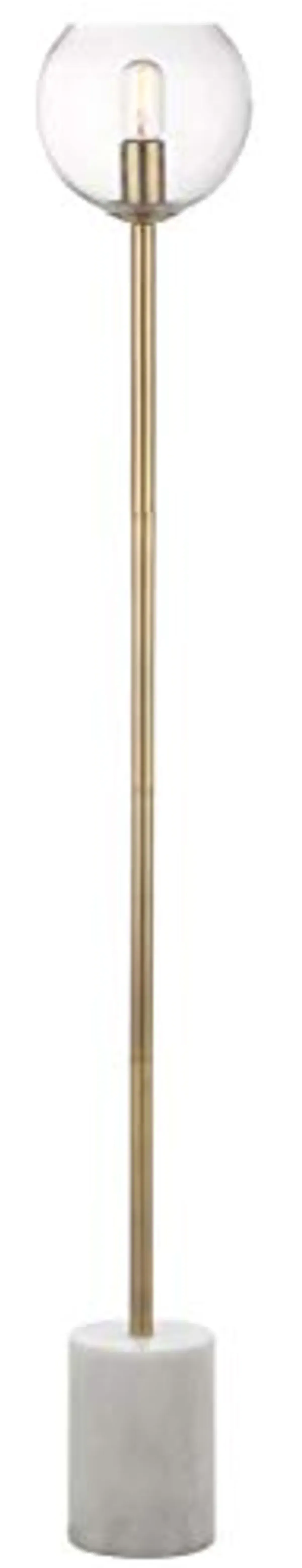 Safavieh FLL4002A Lighting Collection Bradley White and Brass Gold Floor Lamp