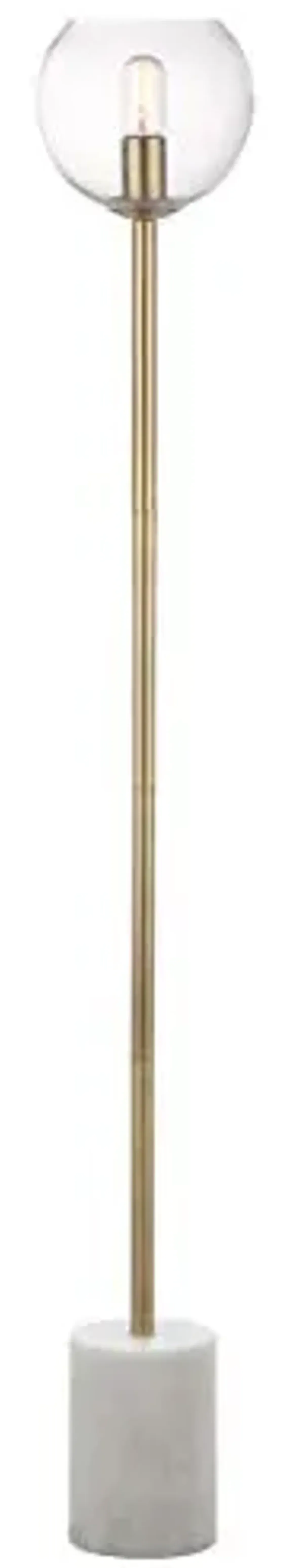 Safavieh Lighting Collection Bradley White and Brass Gold Floor Lamp