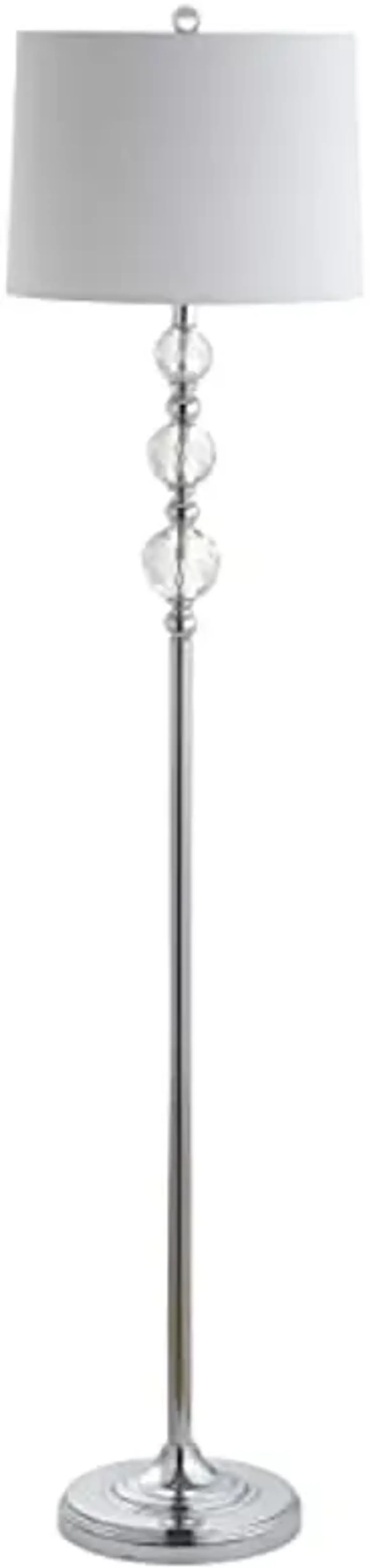 SAFAVIEH Lighting Collection Venezia Clear Crystal/ Chrome 61-inch Living Room Bedroom Home Office Standing Floor Lamp (LED Bulb Included)