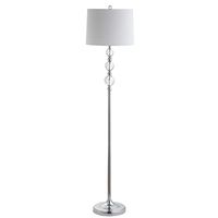 SAFAVIEH Lighting Collection Venezia Clear Crystal/ Chrome 61-inch Living Room Bedroom Home Office Standing Floor Lamp (LED Bulb Included)
