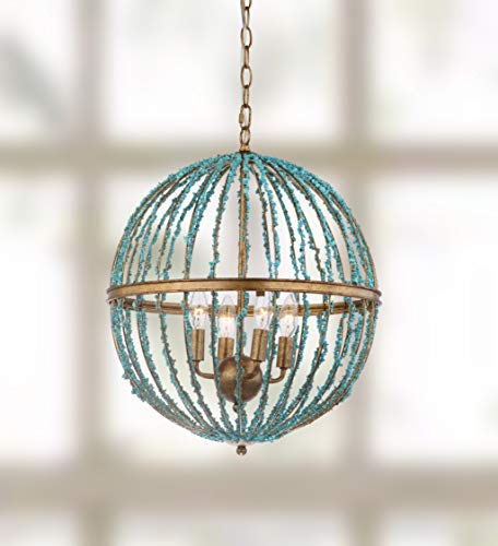 Safavieh CHA4008A Lighting Collection Lalita Cage Blue Chandelier