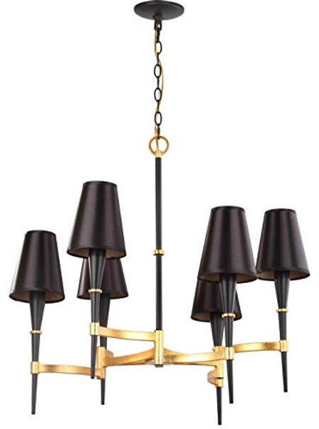 Safavieh CHA4004A Collection Alroy 3 Light 30" Black and Gold Chandelier