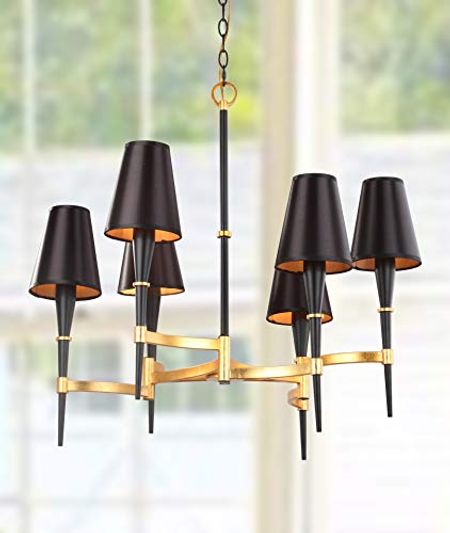 Safavieh CHA4004A Collection Alroy 3 Light 30" Black and Gold Chandelier
