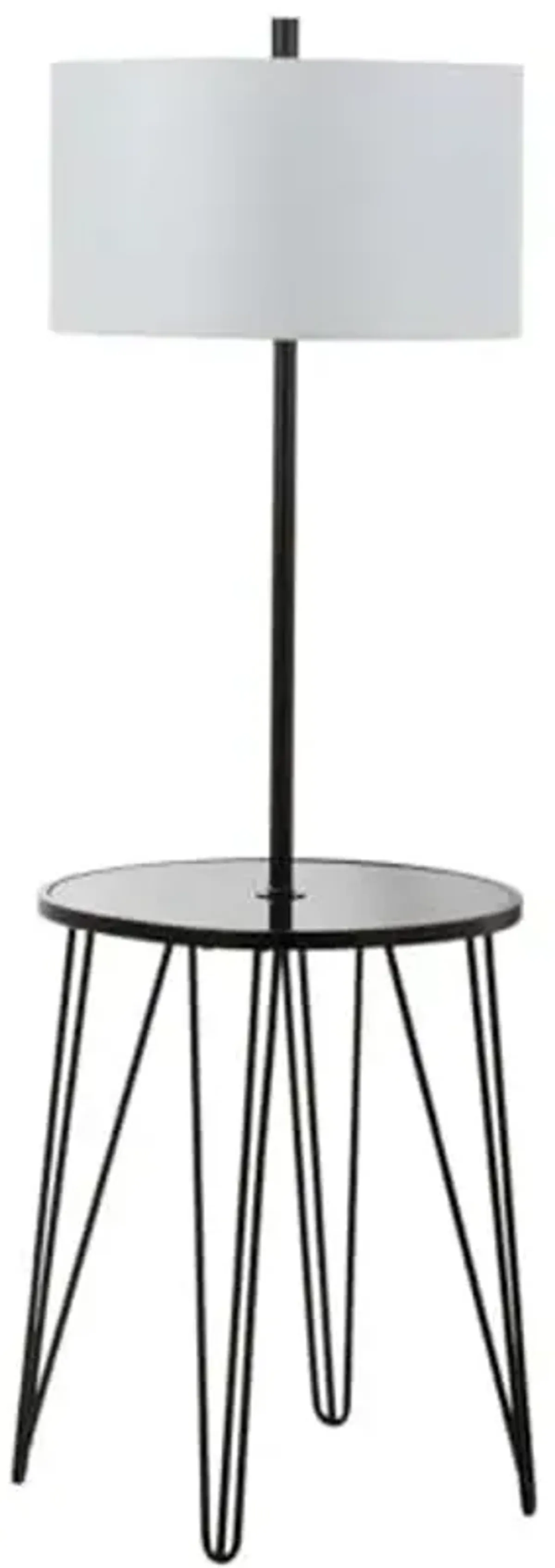 Safavieh FLL4010A Lighting Collection Ciro 58" Side Table Black Floor Lamp, Metal