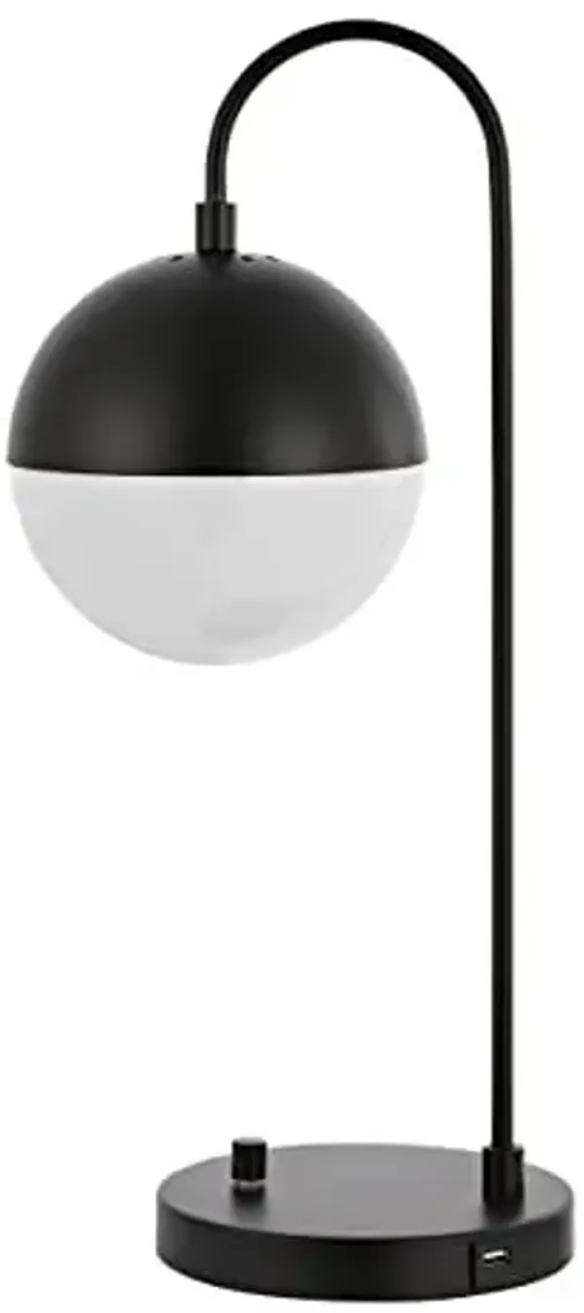 SAFAVIEH Lighting Collection Cappi Modern Black Orb 21-inch Bedroom Living Room Home Office Desk Dorm Study Nightstand Task Table Lamp (LED Bulb Included)