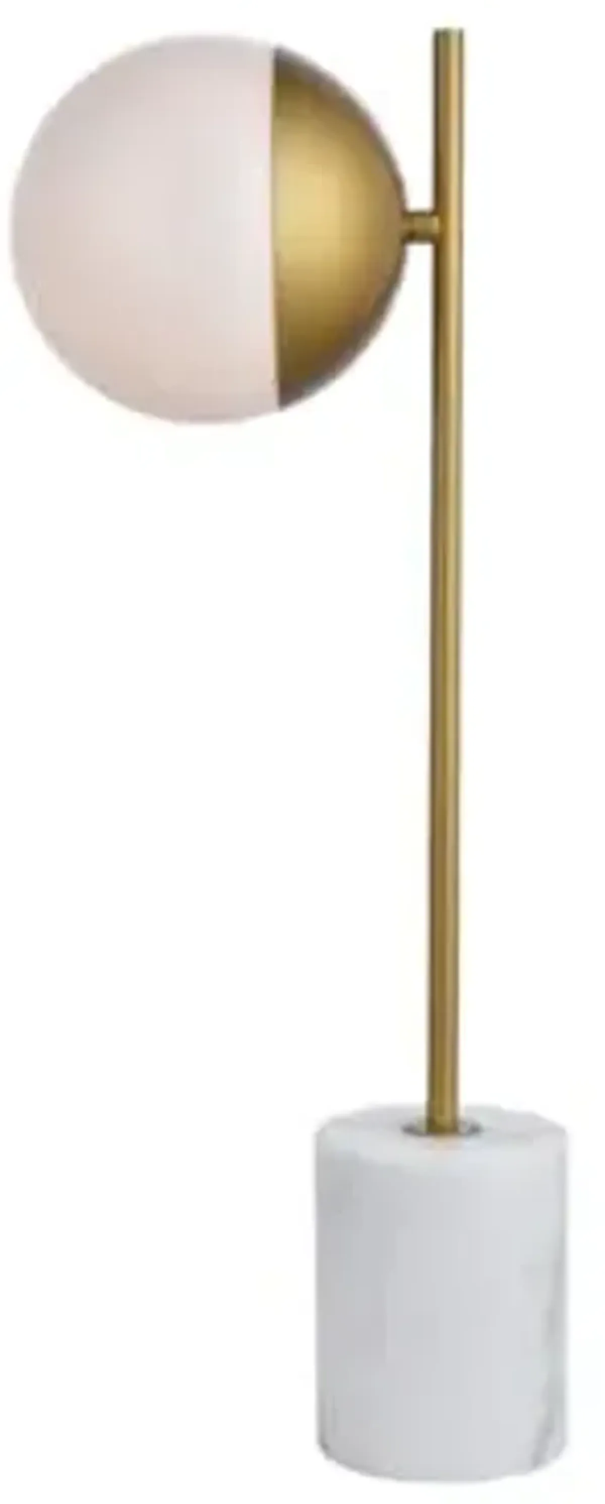 Living District Eclipse 1 Light Brass Table Lamp with Frosted White Glass