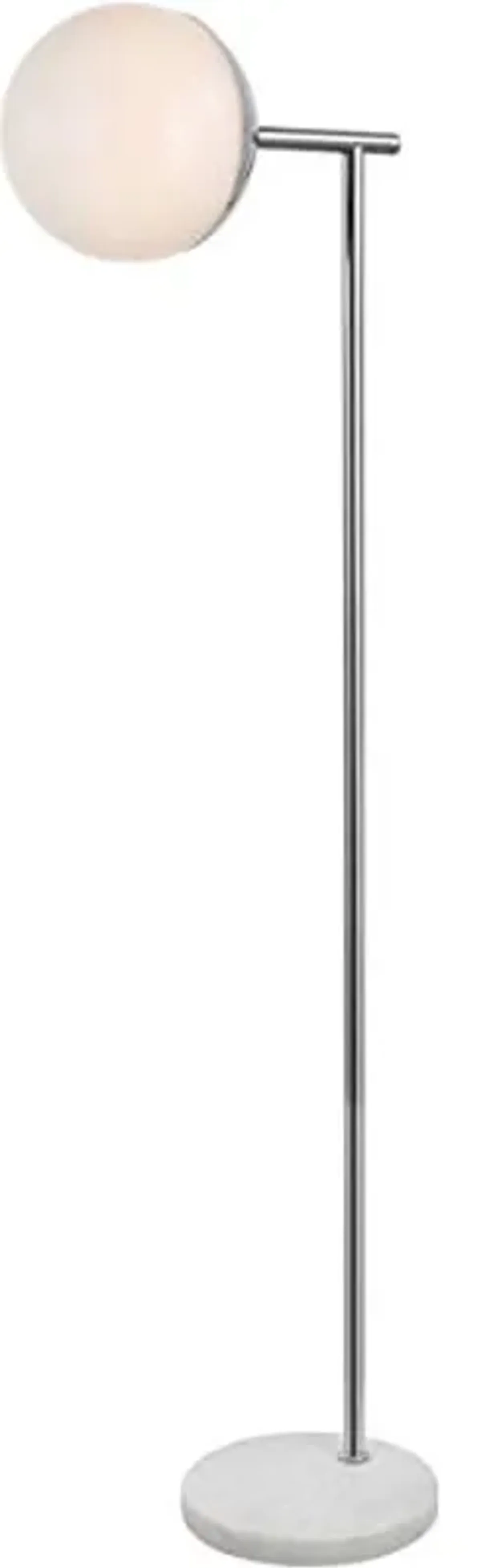 Living District Eclipse 1 Light Chrome Floor Lamp with Frosted White Glass