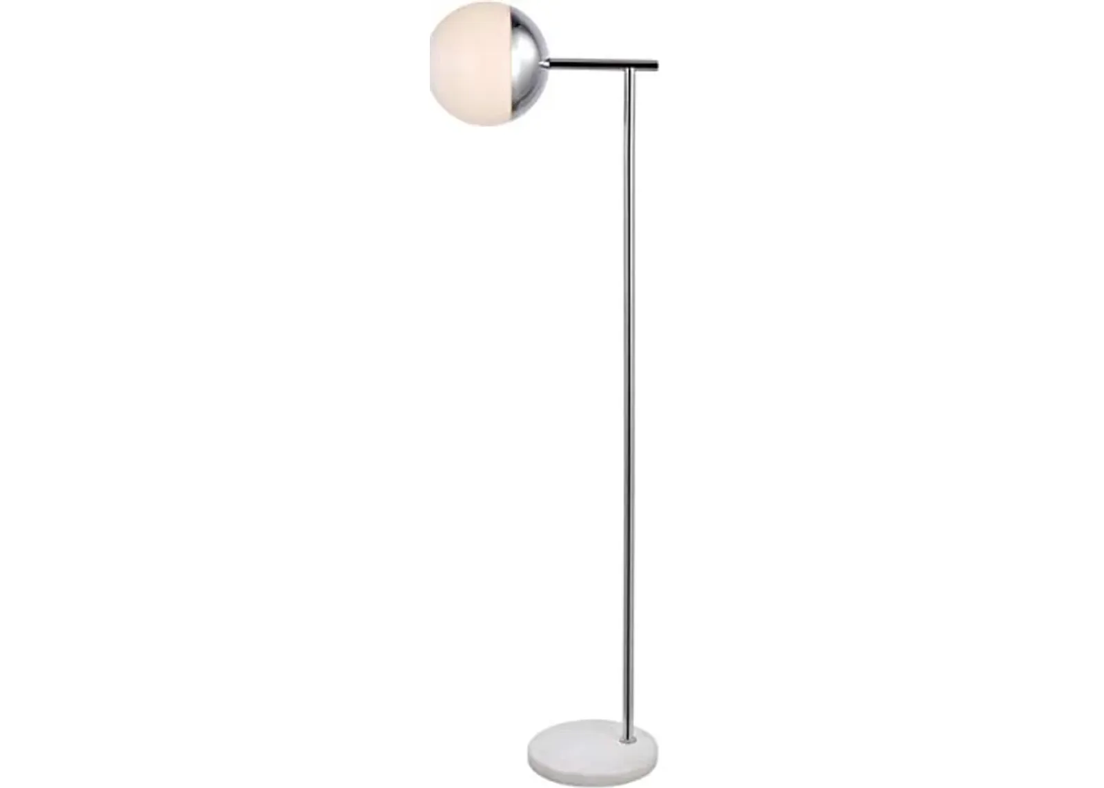 Living District Eclipse 1 Light Chrome Floor Lamp with Frosted White Glass