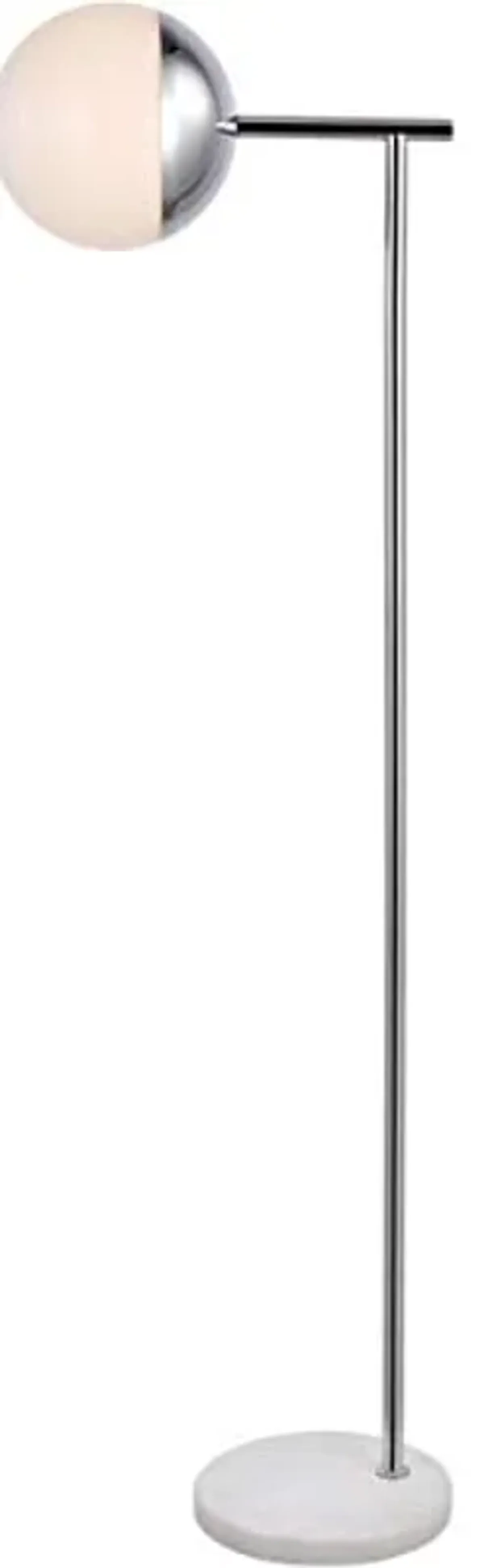 Living District Eclipse 1 Light Chrome Floor Lamp with Frosted White Glass