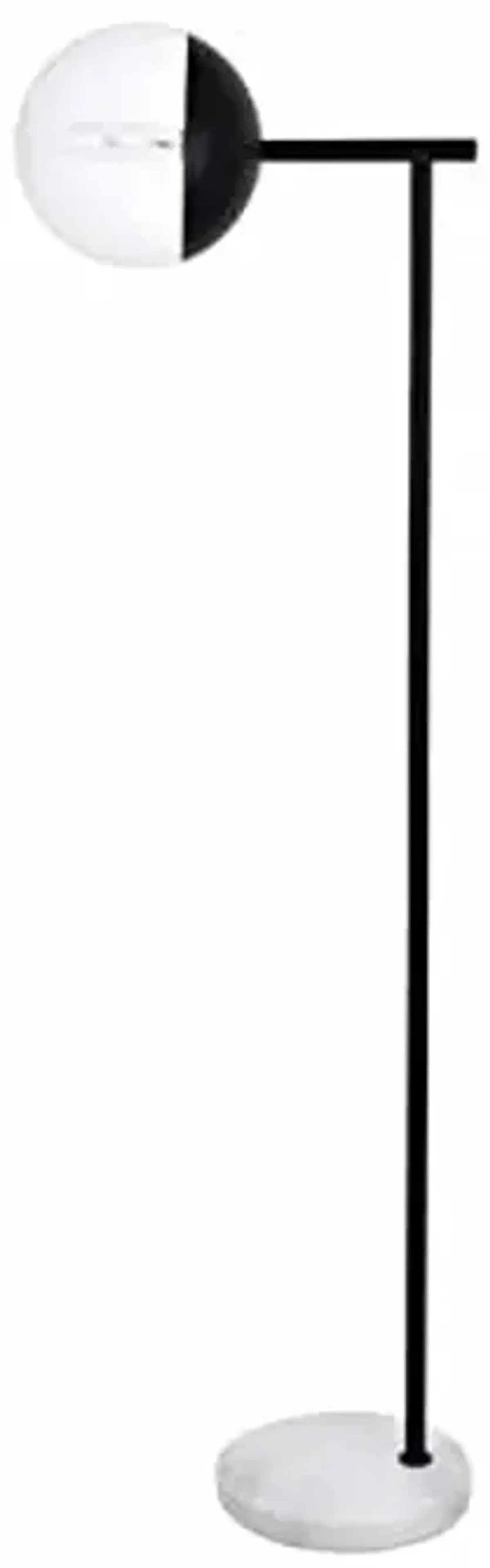 Living District Eclipse 1 Light Black Floor Lamp with Clear Glass