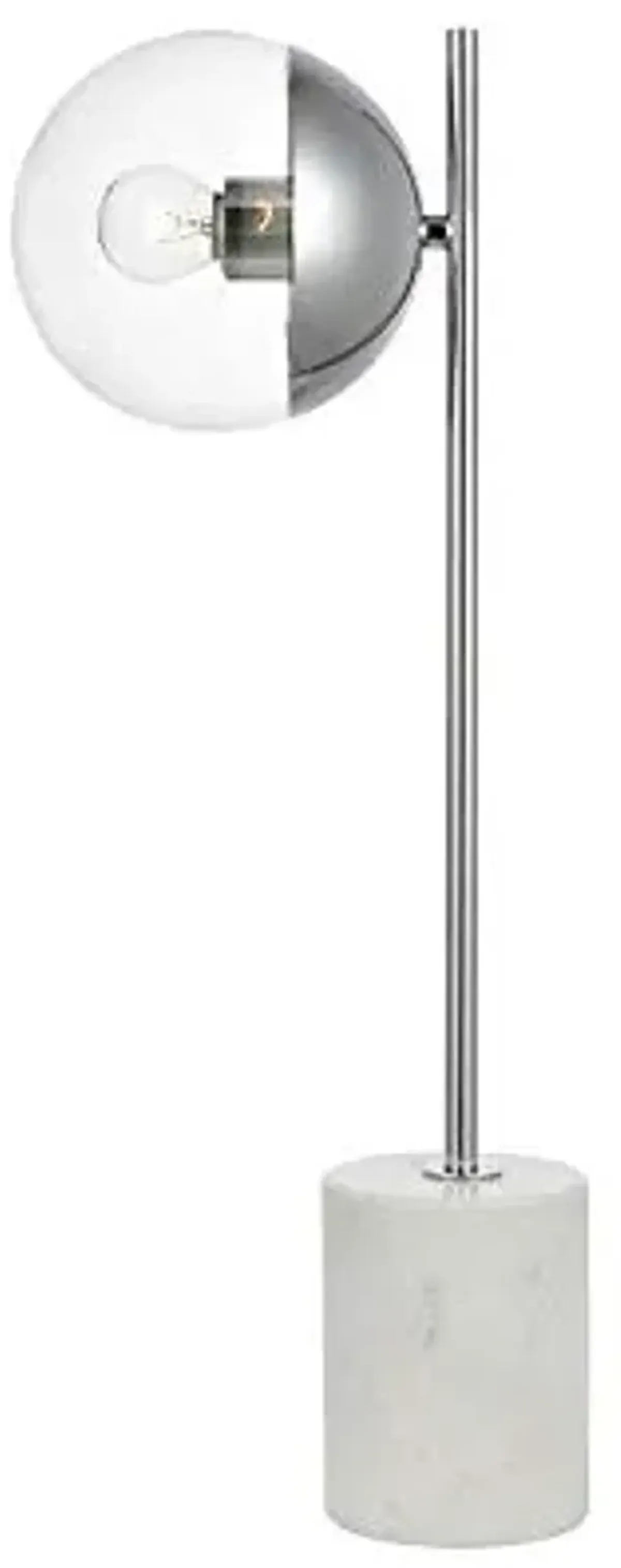 Living District Eclipse 1 Light Chrome Table Lamp with Clear Glass