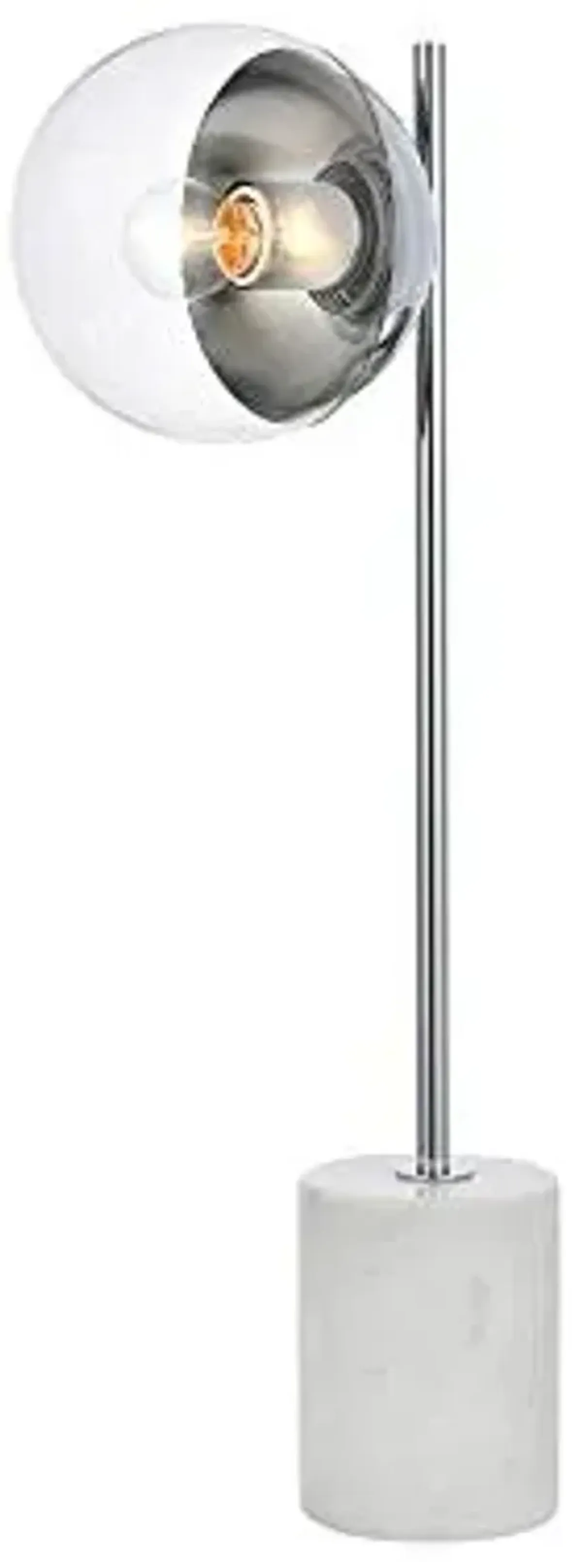 Living District Eclipse 1 Light Chrome Table Lamp with Clear Glass