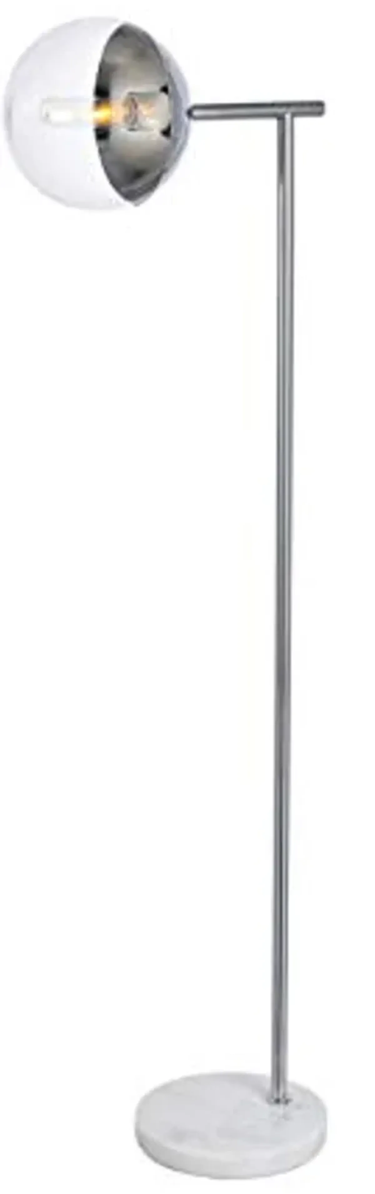 Living District Eclipse 1 Light Chrome Floor Lamp with Clear Glass