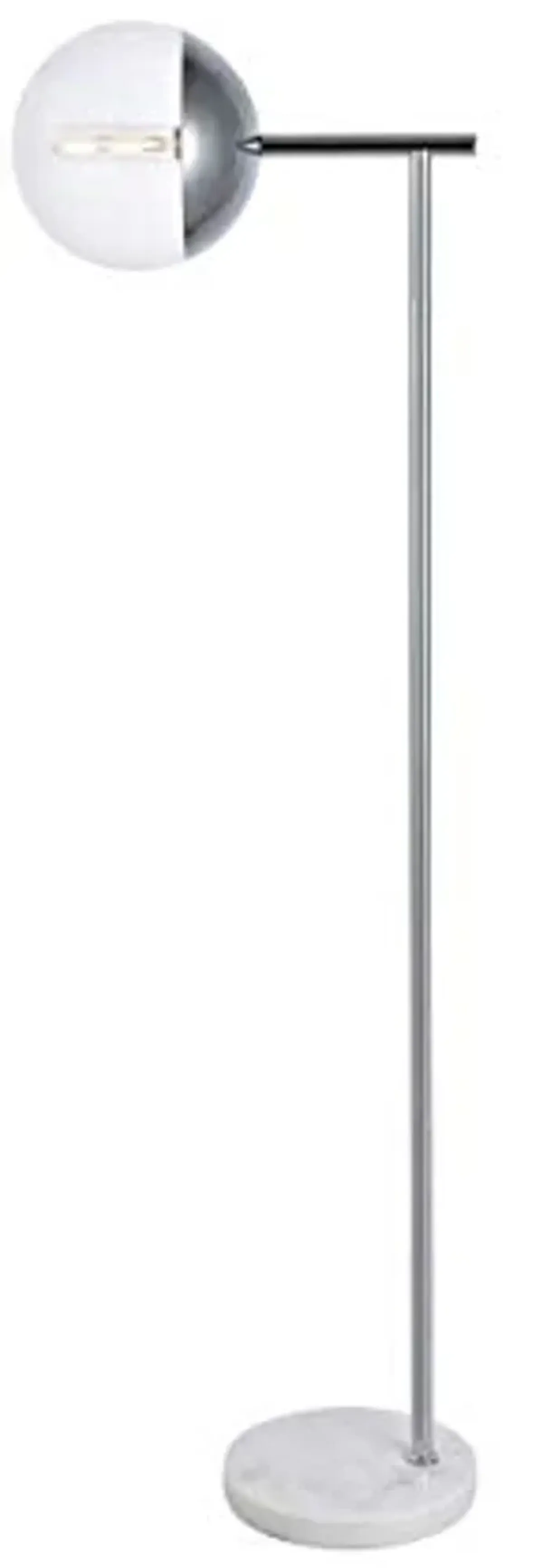 Living District Eclipse 1 Light Chrome Floor Lamp with Clear Glass