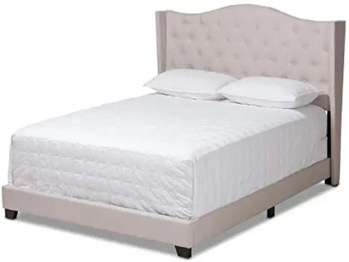 Baxton Studio Beds (Need box spring), Queen, Beige