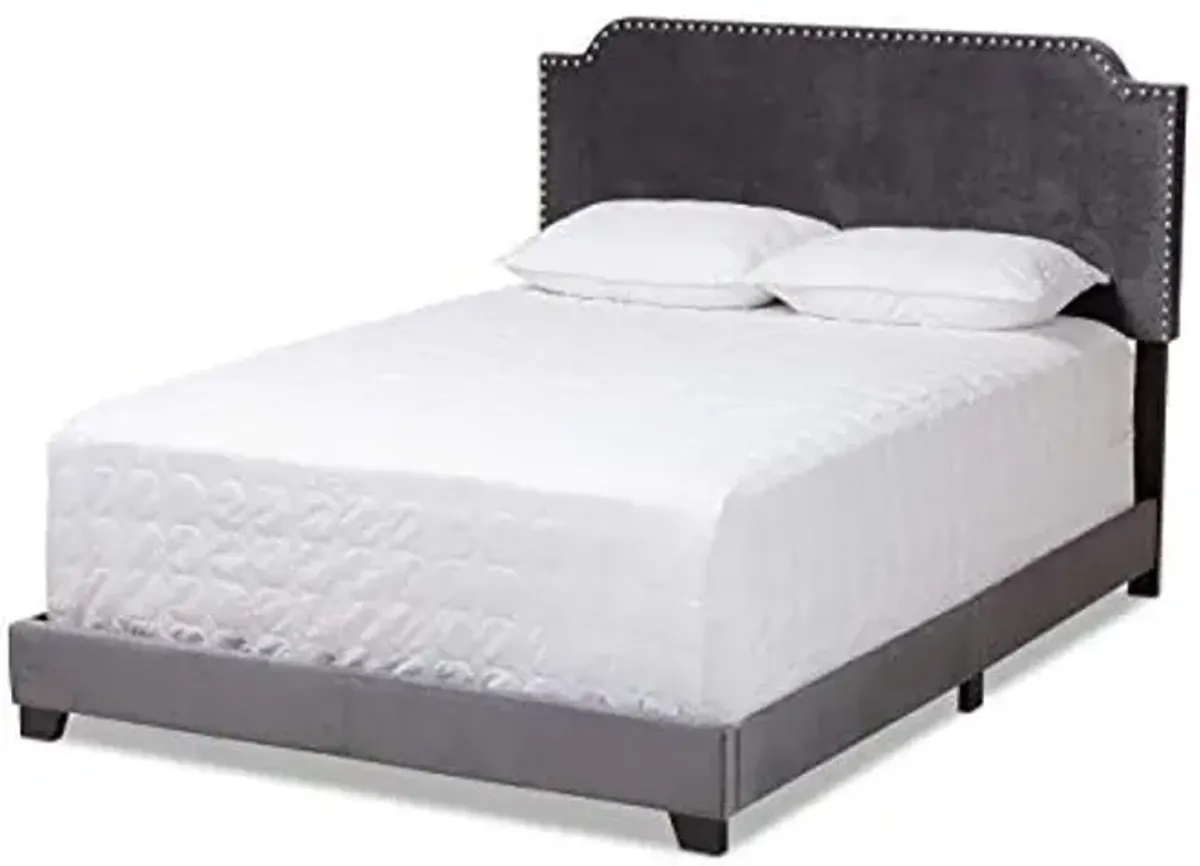 Baxton Studio Beds (Need box spring), Queen, Dark Grey