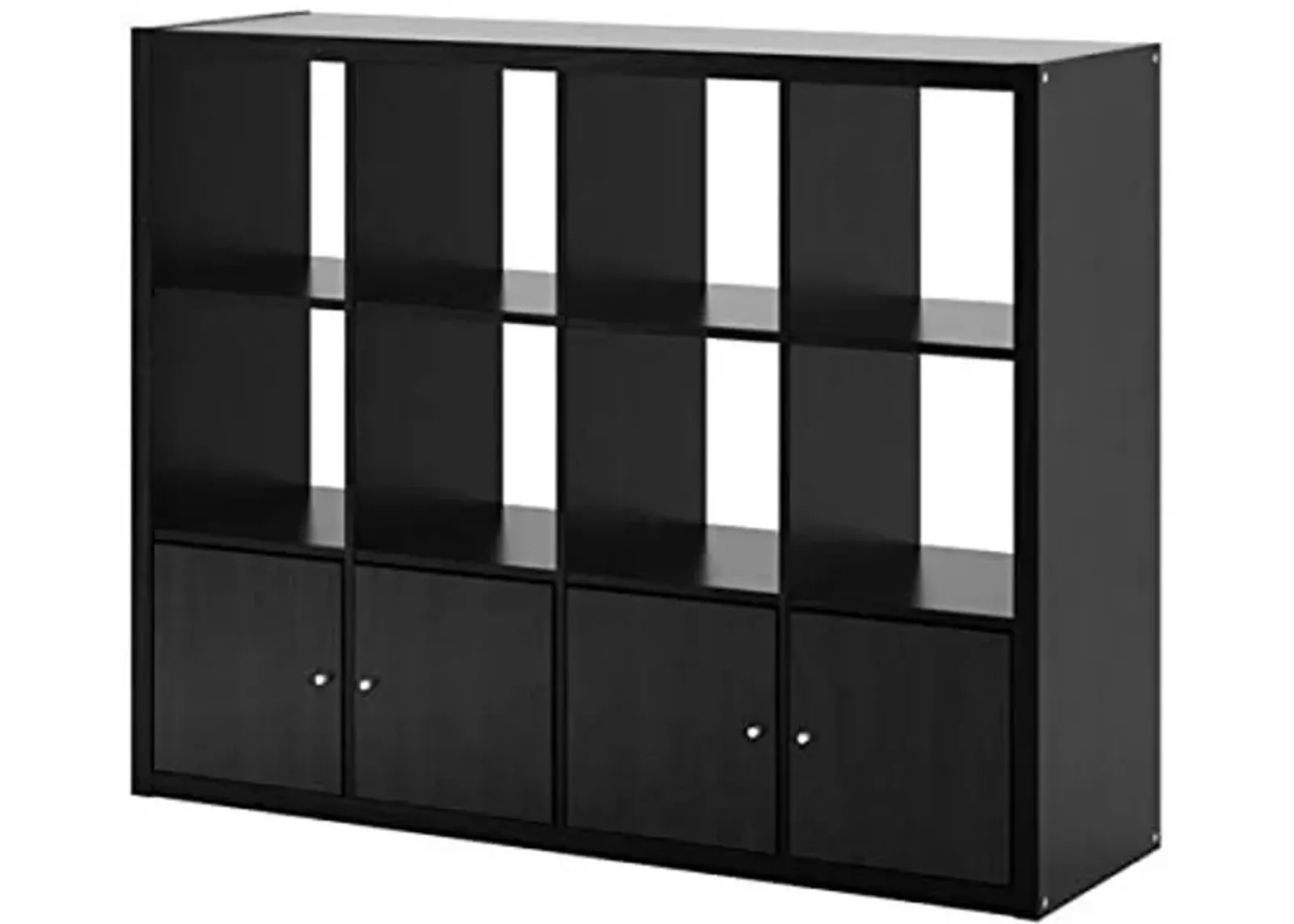 Ikea Kallax Shelf Unit with 4 Inserts Black Brown 192.782.53 Size 57 7/8x44 1/8 "