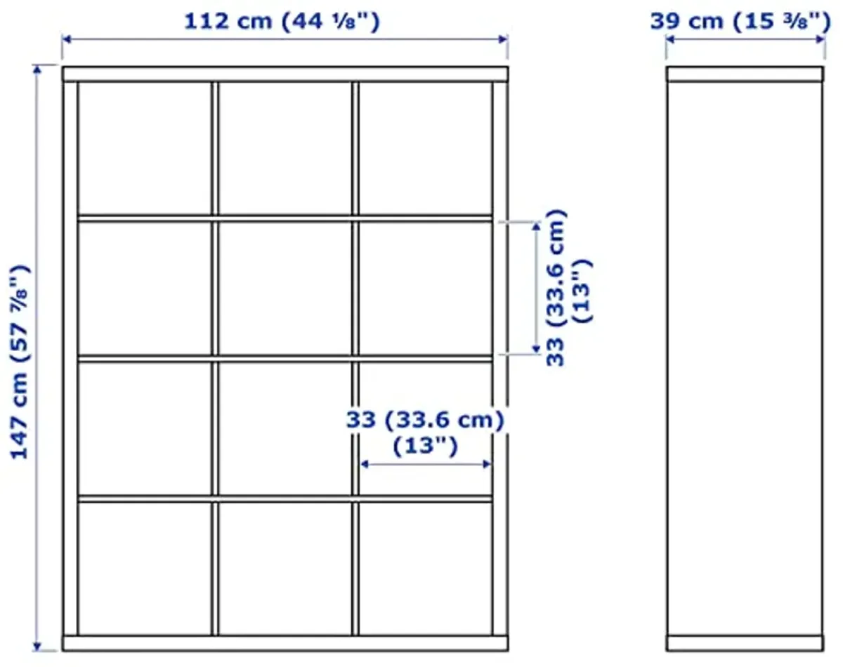 IKEA Kallax Shelf Unit with 4 Inserts White 792.782.50 Size 57 7/8x44 1/8 "