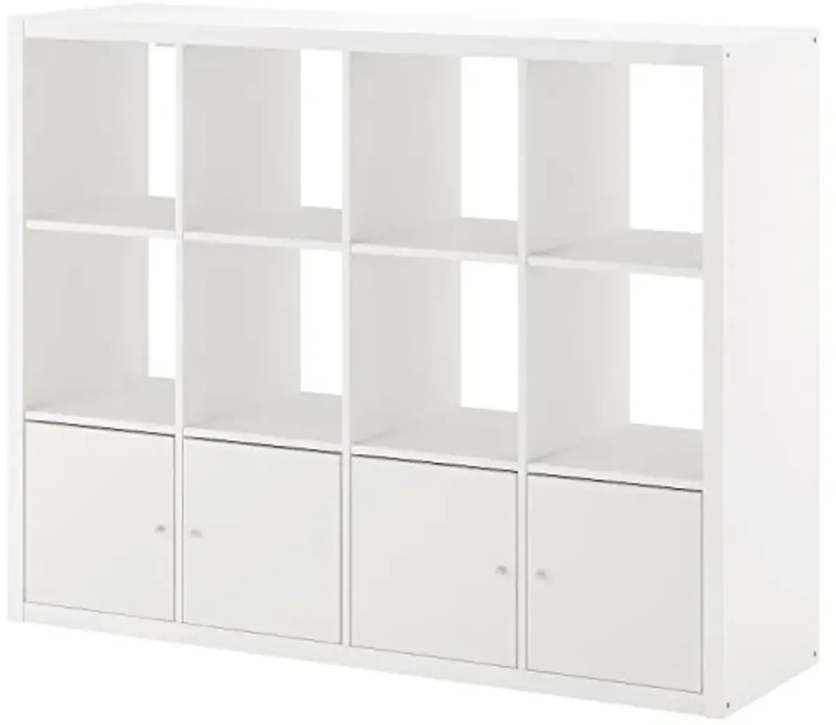 IKEA Kallax Shelf Unit with 4 Inserts White 792.782.50 Size 57 7/8x44 1/8 "